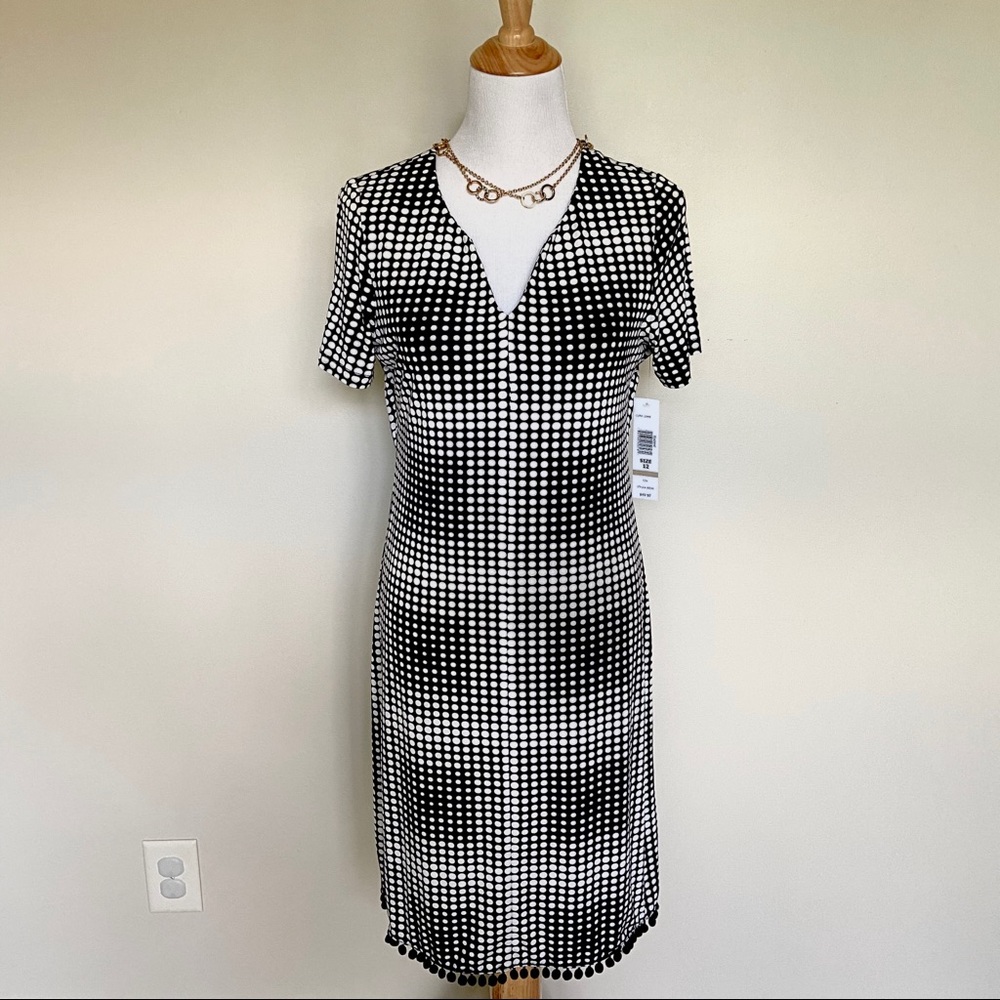 🌿Black and cream stretch knit dress